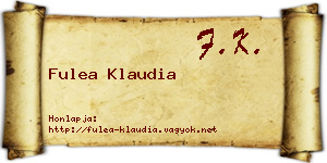 Fulea Klaudia névjegykártya